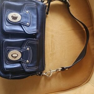 COACH  BLACK Leather Shoulder Bag